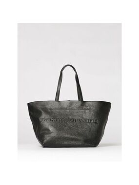 Alexander Wang Black Embossed Logo Leather Tote